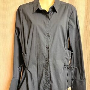 Venus Black Blouse w/tie laces Women's 14